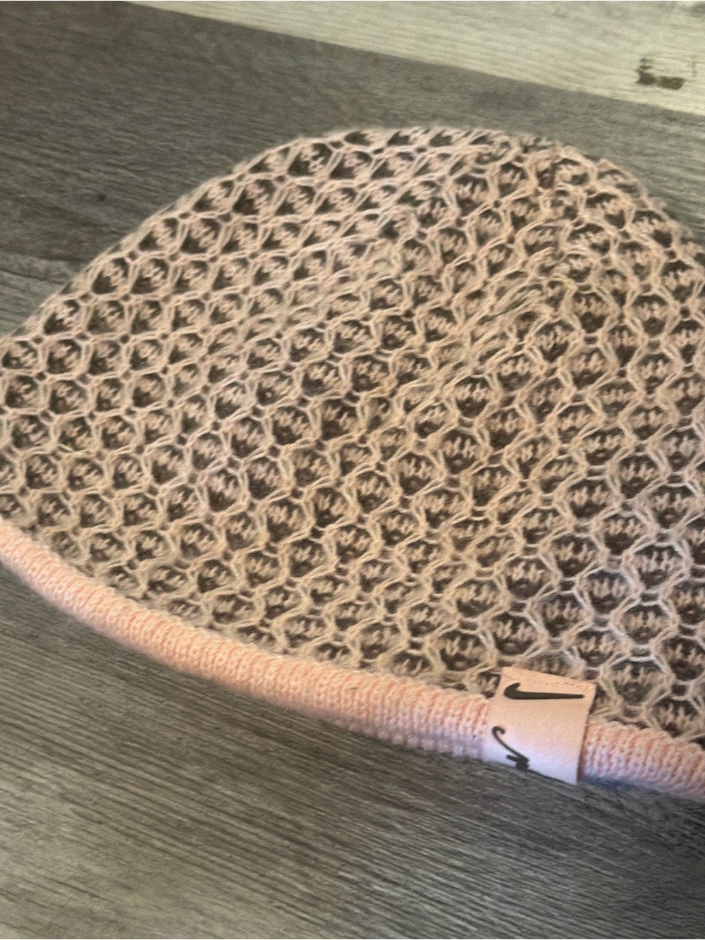 Nike Blush Pink Mesh Knit Beanie
